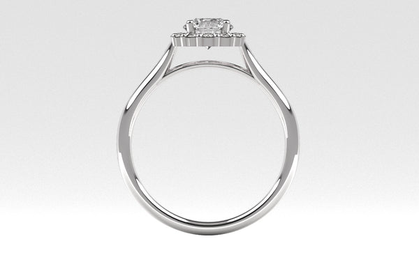 Ethically Sourced Platinum Round Brilliant Cut Lab Created Diamond Halo Engagment Ring