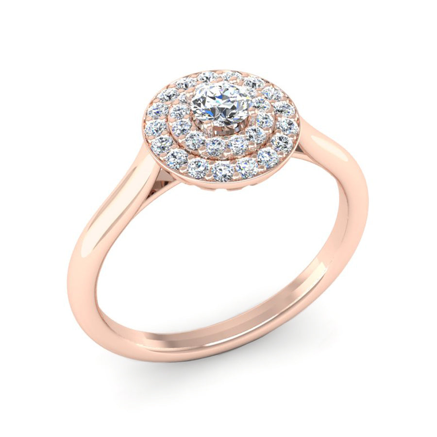 Diamond double halo engagement ring discount