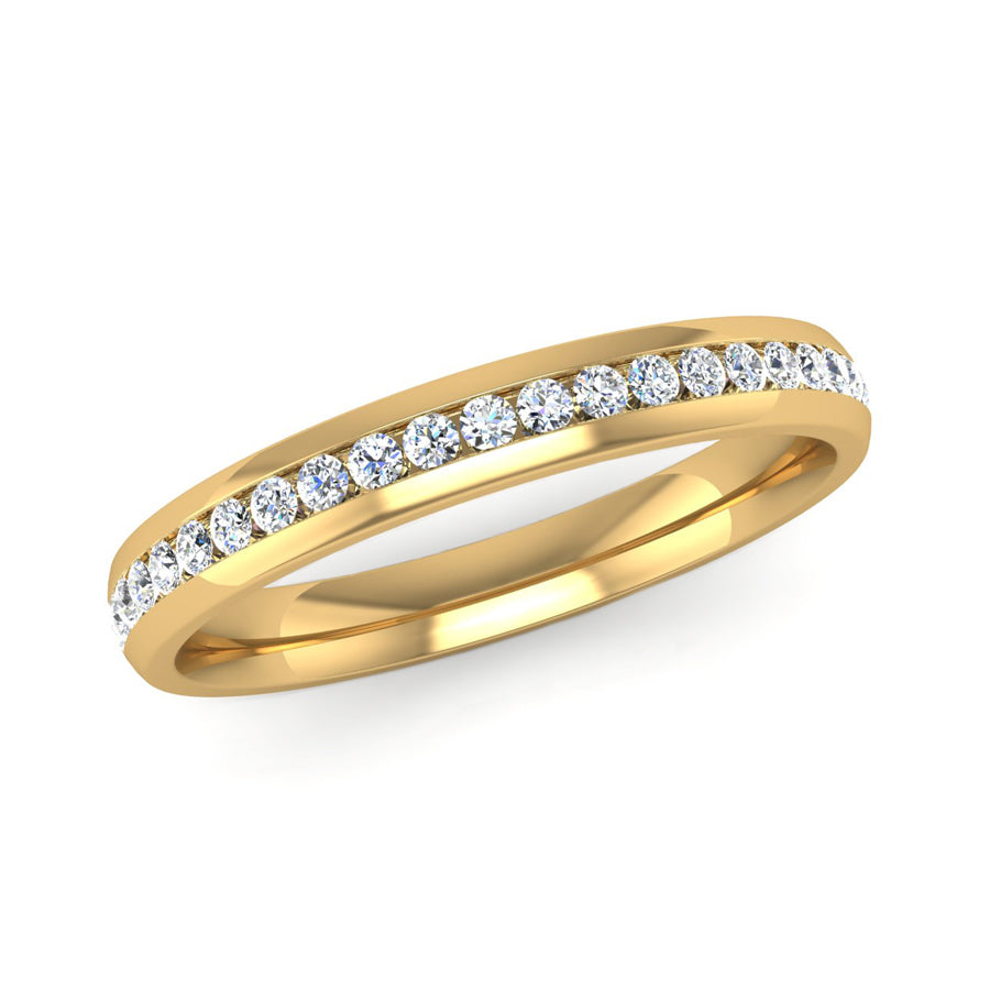 Channel set wedding band yellow gold sales