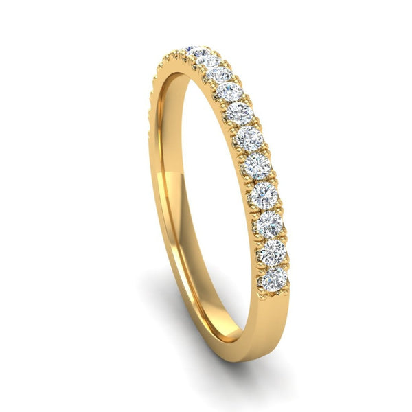 Fairtrade Yellow Gold Half-Set Lab Grown Diamond Wedding Ring