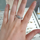 Ethically Sourced Platinum Crossover Round Brilliant Cut Diamond Trilogy Engagement Ring - Jeweller's Loupe