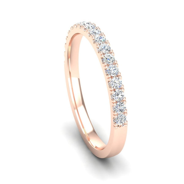 Fairtrade Rose Gold Half-Set Lab Grown Diamond Wedding Ring