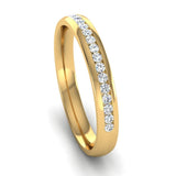 Fairtrade Yellow Gold Half Channel Set Lab Grown Diamond Wedding Ring