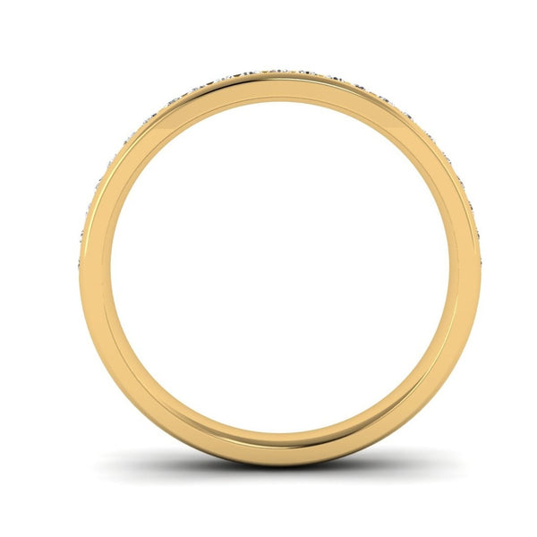 Fairtrade Yellow Gold Half Channel Set Lab Grown Diamond Wedding Ring