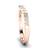 Fairtrade Rose Gold Diamond Set Fitted Wedding Ring to fit a Round Brilliant Cut Diamond Engagement Ring