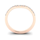 Fairtrade Rose Gold Diamond Set Fitted Wedding Ring to fit a Round Brilliant Cut Diamond Engagement Ring