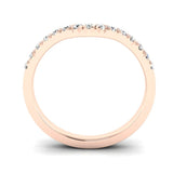 Fairtrade Rose Gold Diamond Set Fitted Wedding Ring to fit an Oval Cut Diamond Engagement Ring
