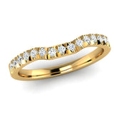Fairtrade Yellow Gold Diamond Set Fitted Wedding Ring to fit an Oval Cut Diamond Engagement Ring