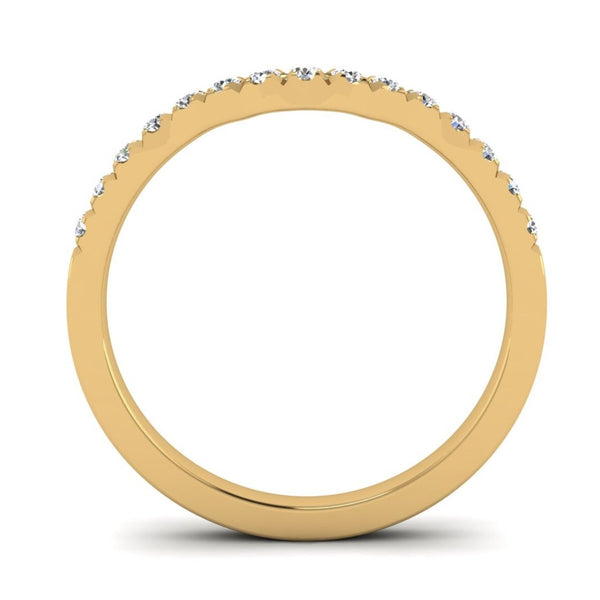 Fairtrade Yellow Gold Diamond Set Fitted Wedding Ring to fit an Oval Cut Diamond Engagement Ring