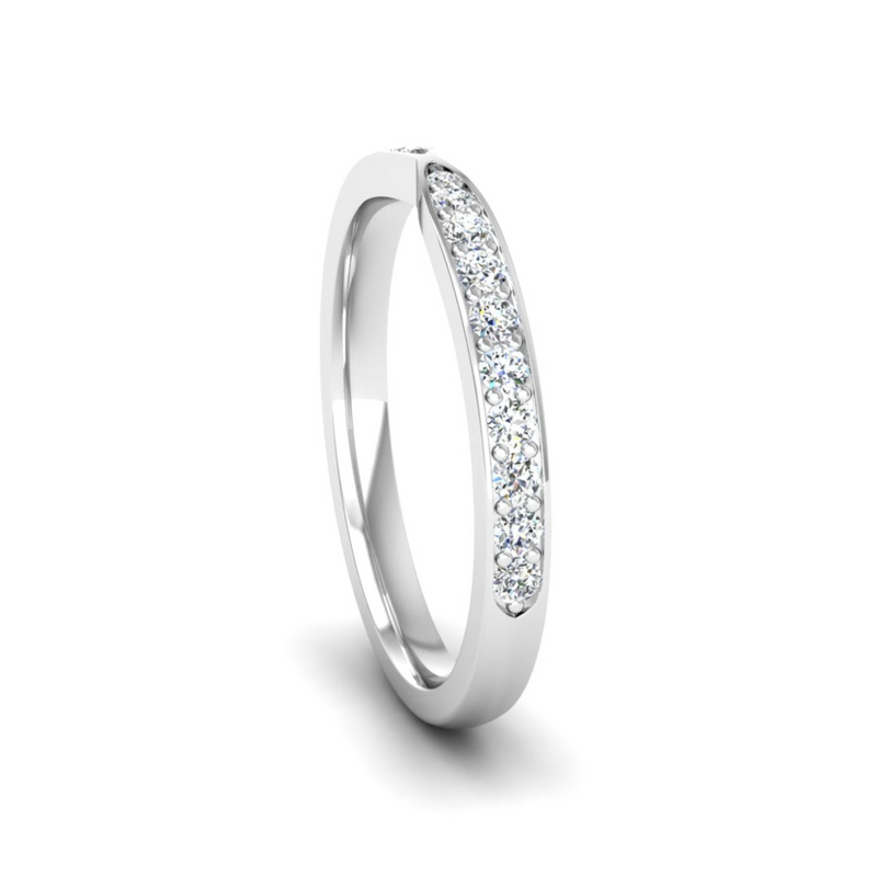 Ethically Sourced Platinum Lab Diamond Tapered Fitted Wedding Ring