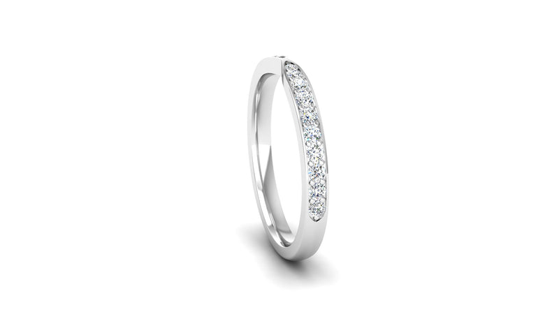 Fairtrade Silver Tapered Wedding Ring with Lab Grown Diamonds