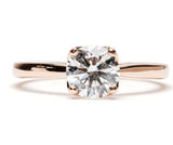 Fairtrade 9ct Rose Gold Four Claw Solitaire Lab Diamond Engagement Ring