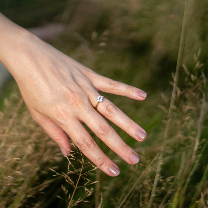 Fairtrade Silver Six Claw Lab Diamond Solitaire Engagement Ring