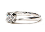 Fairtrade 9ct White Gold Solitaire Crossover Engagement Ring