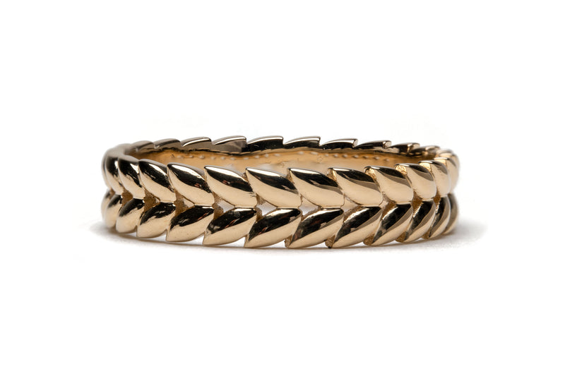 Fairtrade Yellow Gold Petal Band Ring