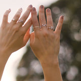 Fairtrade White Gold Petal Band Ring