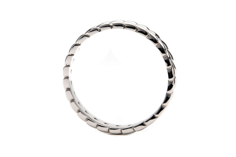 Fairtrade White Gold Petal Band Ring