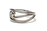 Fairtrade Silver Organic Wave Lab Grown Diamond Ring