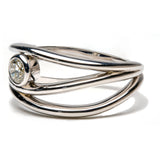 Fairtrade White Gold Organic Wave Lab Grown Diamond Ring