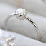 Fairtrade Silver Solitaire Pearl June Birthstone Ring