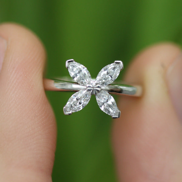 Fairtrade Rose Gold Lab Grown Diamond Petal Ring