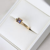 Fairtrade Yellow Gold BELIEVE Labradorite Stacking Ring - Jeweller's Loupe