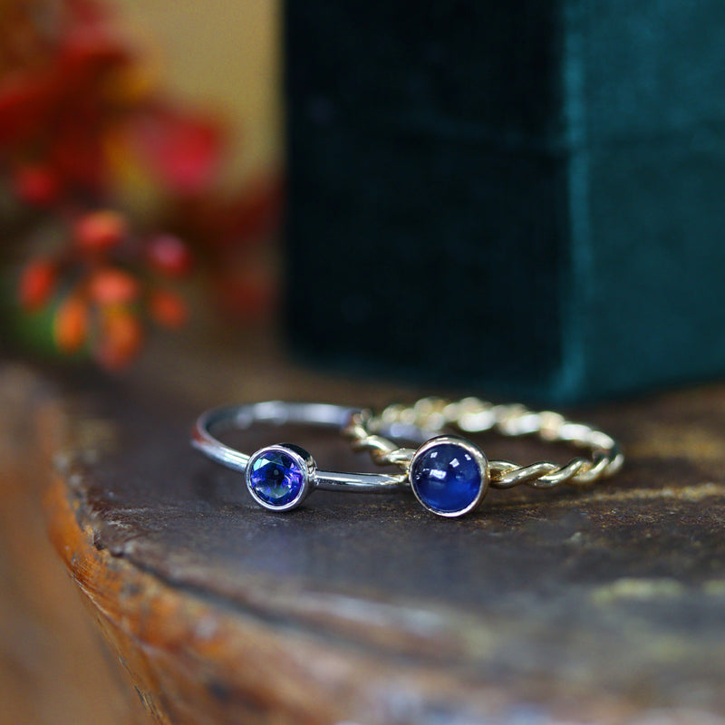 Ethically-sourced Platinum Solitaire Sapphire September Birthstone Ring
