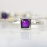 Fairtrade White Gold TRUST Amethyst Stacking Ring (available now) - Jeweller's Loupe