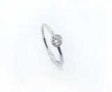 Fairtrade Silver Solitaire Lab-created Diamond April Birthstone Ring