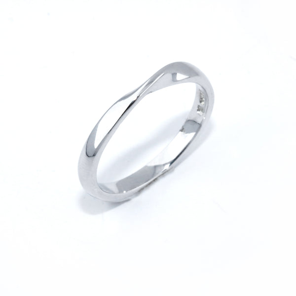 Fairtrade 9ct White Gold Twisted Wedding Ring