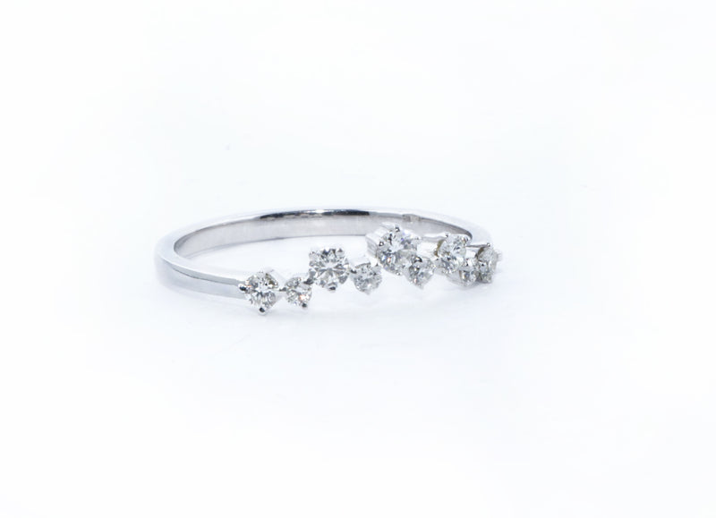 Fairtrade White Gold Diamond Set Tiara Ring