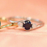 Fairtrade White Gold Crossover Lab Grown Sapphire and Diamond Trilogy Engagement Ring