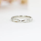 Fairtrade White Gold Diamond Set Twisted Wedding Ring