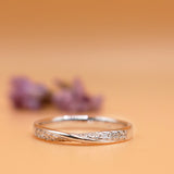 Ethically-sourced Platinum Lab Grown Diamond Set Twisted Wedding Ring