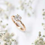 Fairtrade 18ct Rose Gold Four Claw Solitaire Lab Diamond Engagement Ring