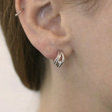 Fairtrade Yellow Gold Organic Wave Lab Grown Diamonds Hoop Earrings