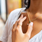 Fairtrade 18ct Rose Gold Small HOPE Pendant with Garnet