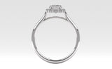 Fairtrade White Gold Round Brilliant Cut Lab Created Diamond Halo Engagement Ring