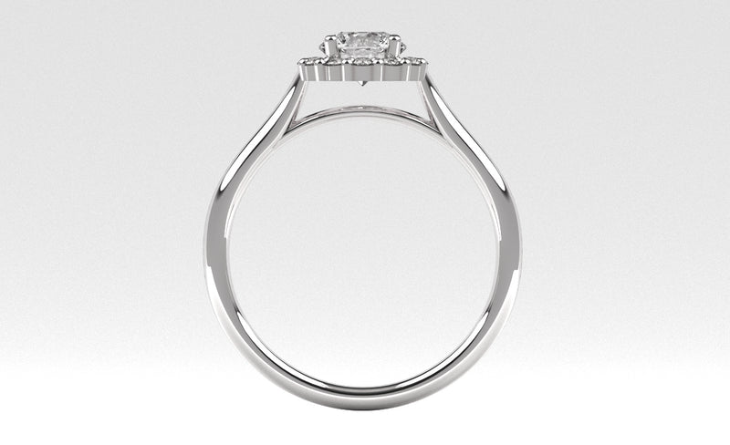 Fairtrade White Gold Round Brilliant Cut Lab Created Diamond Halo Engagement Ring