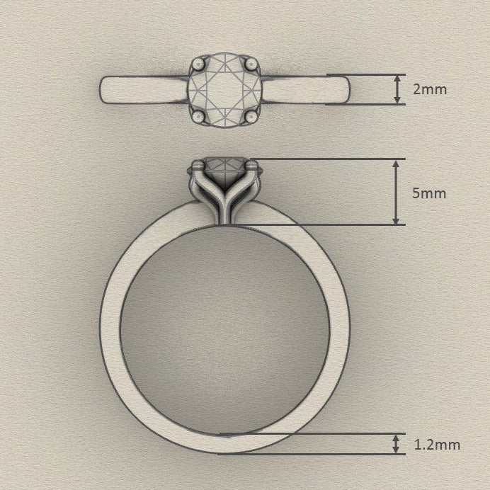 Ethically Sourced Platinum Four Claw Lab Diamond Engagement Ring