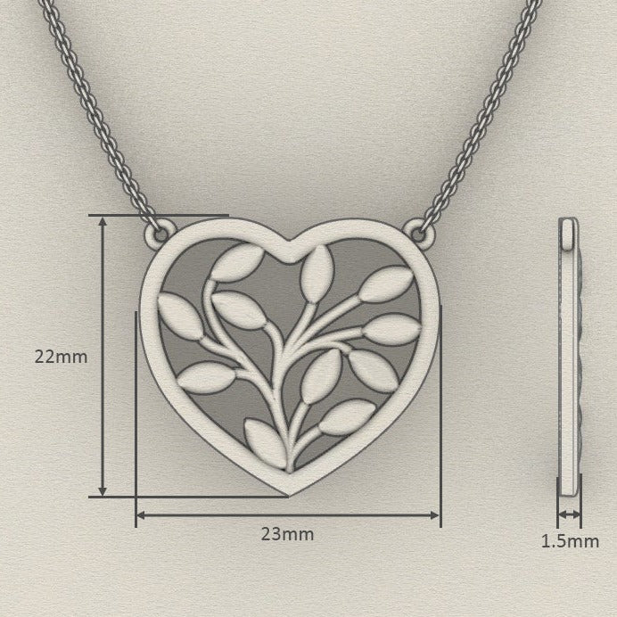 Fairtrade Silver Heart Petal Pendant