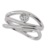 Fairtrade White Gold Organic Wave Lab Grown Diamond Ring