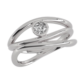 Ethically Sourced Platinum Organic Wave Lab Grown Diamond Ring