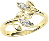 Fairtrade Yellow Gold Lab Grown Diamond Wrap Around Leaf Ring
