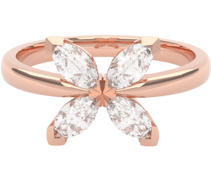 Fairtrade Rose Gold Lab Grown Diamond Petal Ring