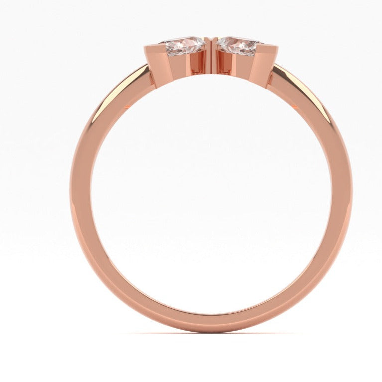 Fairtrade Rose Gold Lab Grown Diamond Petal Ring