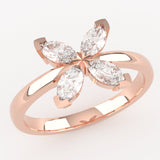 Fairtrade Rose Gold Lab Grown Diamond Petal Ring