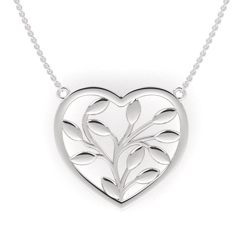 Fairtrade Silver Heart Petal Pendant