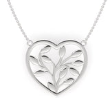 Fairtrade White Gold Heart Petal Pendant