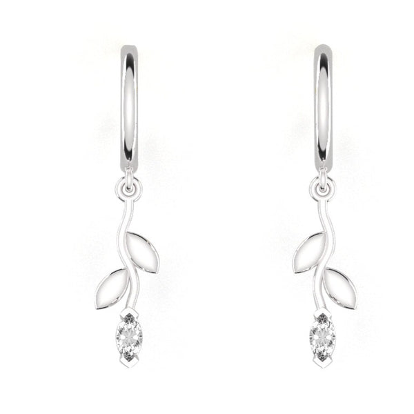 Fairtrade Silver Petal Drop Hoop Earrings